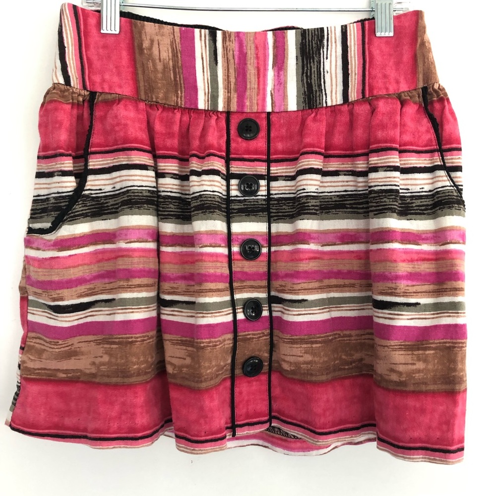 Stoosh Striped Button Pocket Mini Skirt S
